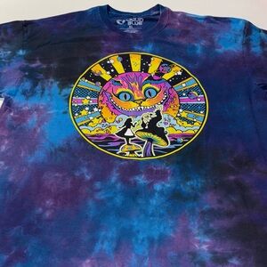Liquid Blue Alice in Wonderland Vibrant Tie-Dye‎ Graphic Tee